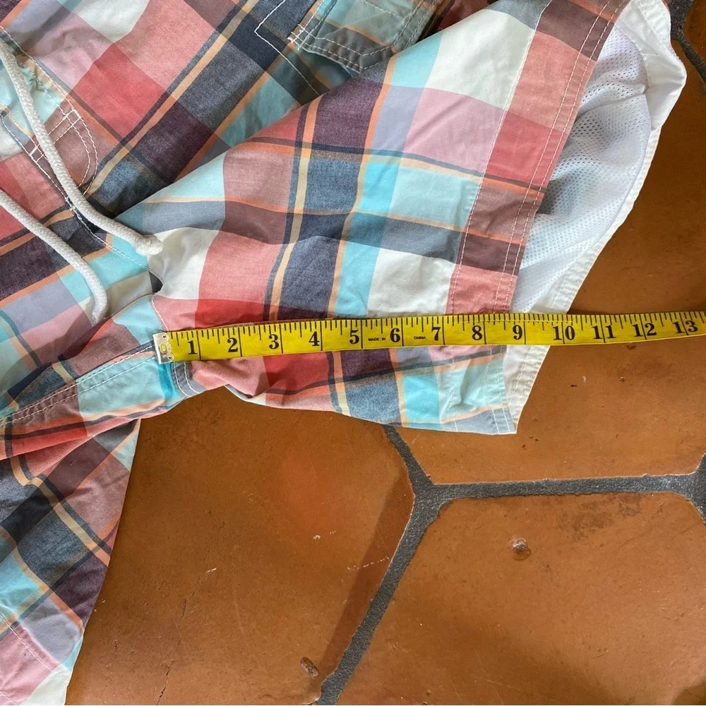Hollister Plaid Cargo Board Shorts Swim Trunks Men's Y2K Preppy Classic Size M